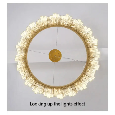 Gold Dia 80cm Crystal Ceiling Pendant Luxury Modest Crystal Chandelier Round Crystal Chandelier - GiFiFY