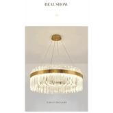 Gold Dia 80cm Crystal Ceiling Pendant Luxury Modest Crystal Chandelier Round Crystal Chandelier - GiFTiFY