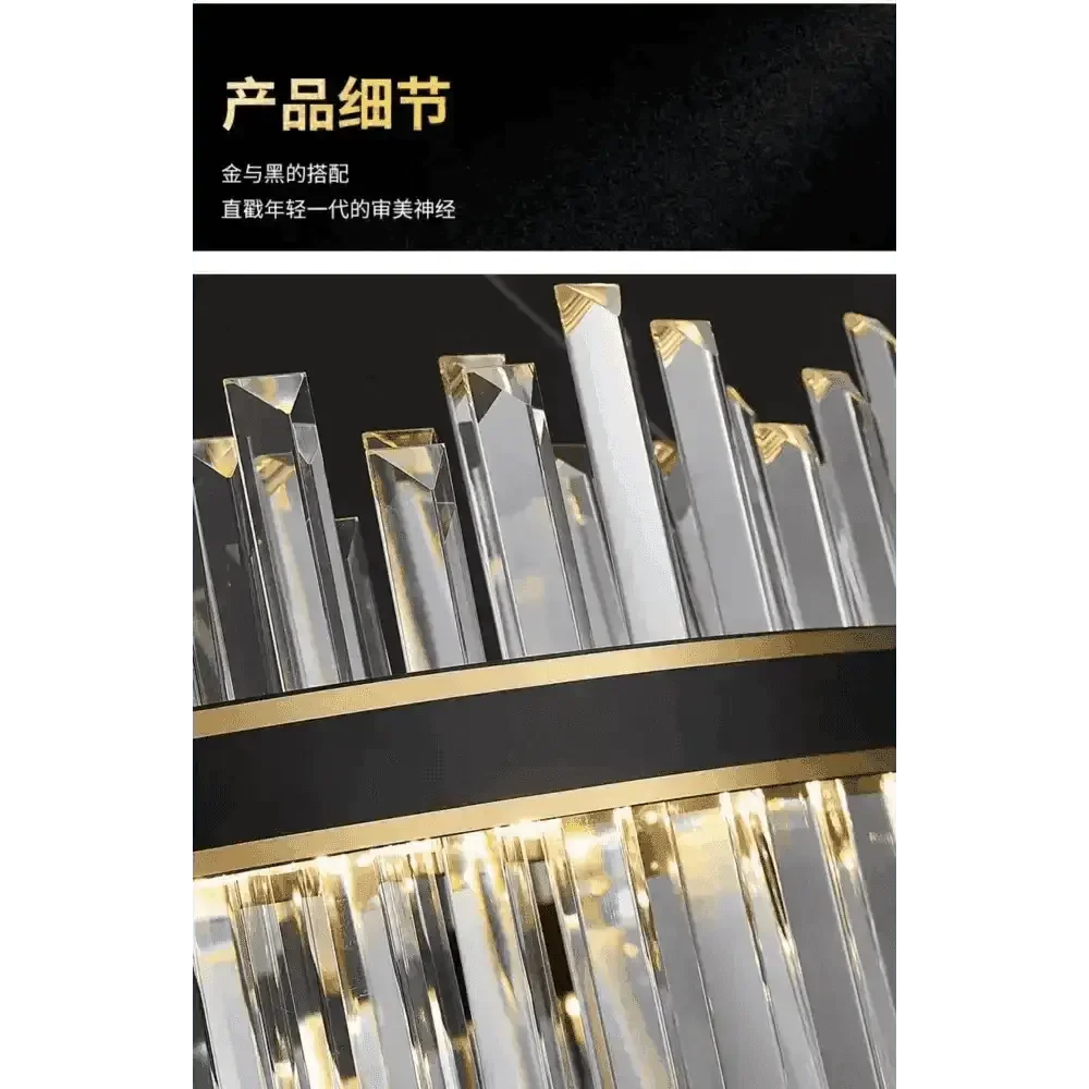 Gold Dia 80cm Crystal Ceiling Pendant Luxury Modest Crystal Chandelier Round Crystal Chandelier - GiFTiFY