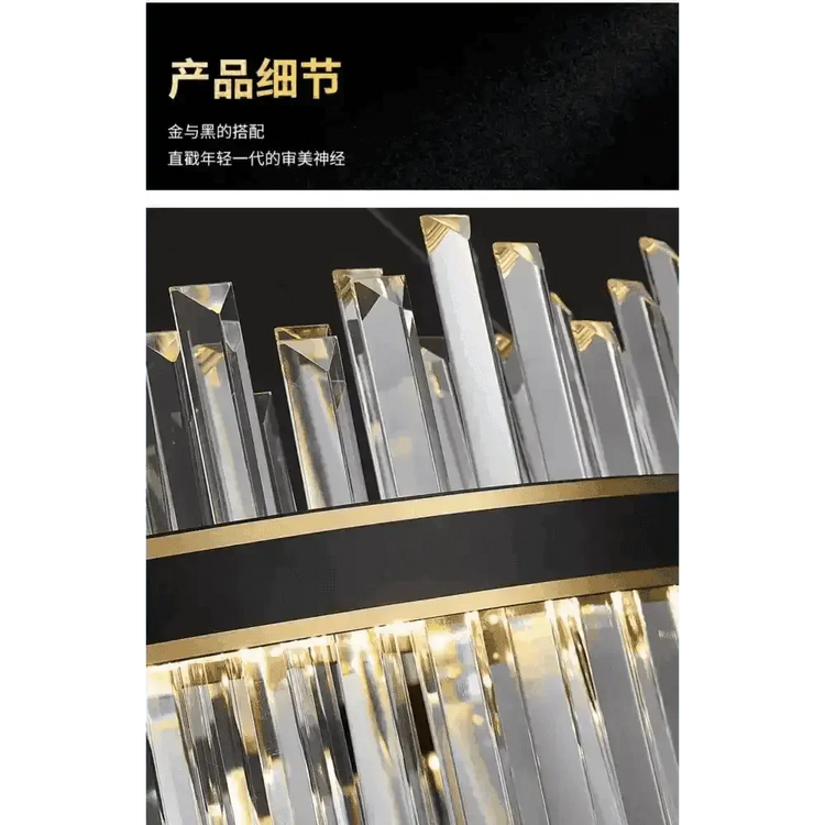 Gold Dia 80cm Crystal Ceiling Pendant Luxury Modest Crystal Chandelier Round Crystal Chandelier - GiFTiFY