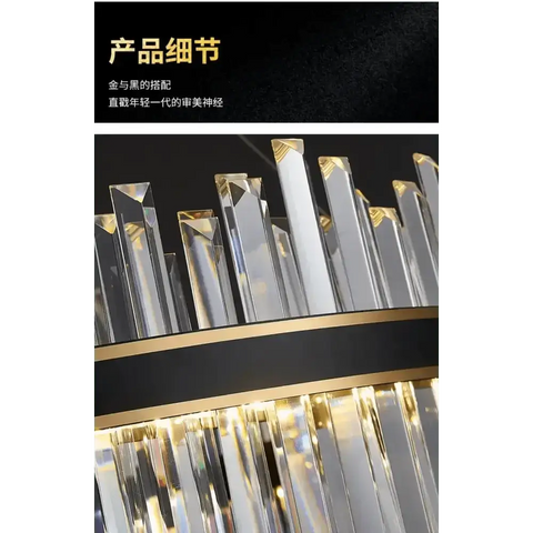 Gold Dia 80cm Crystal Ceiling Pendant Luxury Modest Crystal Chandelier Round Crystal Chandelier - GiFiFY