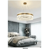 Gold Dia 80cm Crystal Ceiling Pendant Luxury Modest Crystal Chandelier Round Crystal Chandelier - GiFTiFY