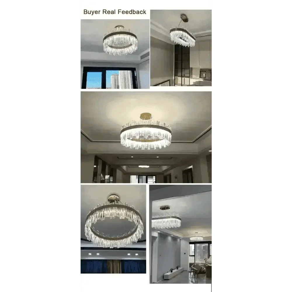 Gold Dia 80cm Crystal Ceiling Pendant Luxury Modest Crystal Chandelier Round Crystal Chandelier - GiFTiFY