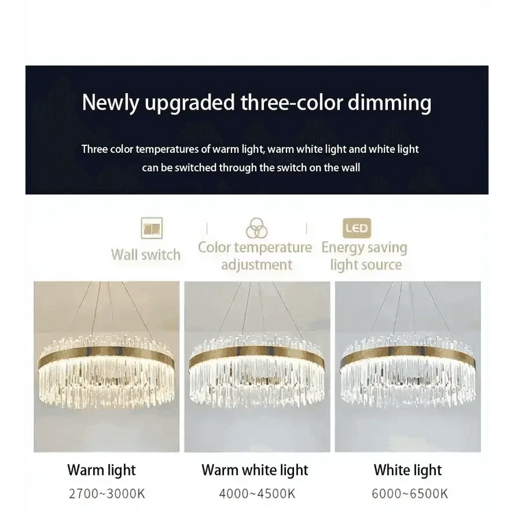 Gold Dia 80cm Crystal Ceiling Pendant Luxury Modest Crystal Chandelier Round Crystal Chandelier - GiFTiFY