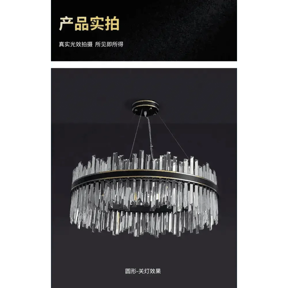 Gold Dia 80cm Crystal Ceiling Pendant Luxury Modest Crystal Chandelier Round Crystal Chandelier - GiFTiFY