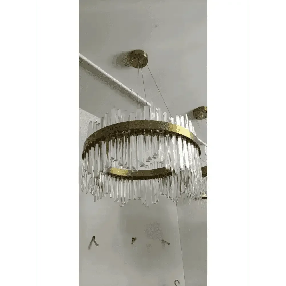 Gold Dia 80cm Crystal Ceiling Pendant Luxury Modest Crystal Chandelier Round Crystal Chandelier - GiFTiFY
