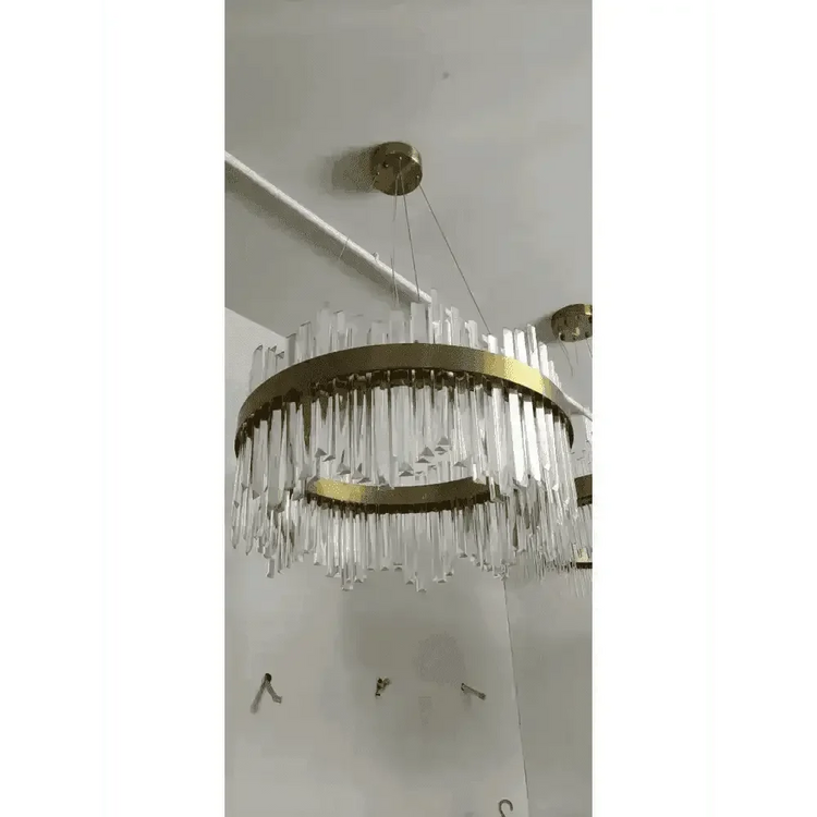 Gold Dia 80cm Crystal Ceiling Pendant Luxury Modest Crystal Chandelier Round Crystal Chandelier - GiFTiFY