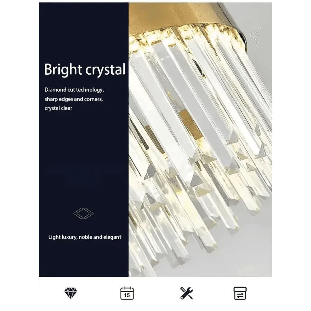 Gold Dia 80cm Crystal Ceiling Pendant Luxury Modest Crystal Chandelier Round Crystal Chandelier - GiFTiFY