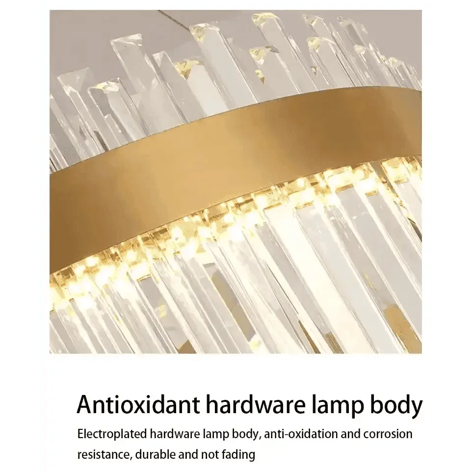 Gold Dia 80cm Crystal Ceiling Pendant Luxury Modest Crystal Chandelier Round Crystal Chandelier - GiFTiFY