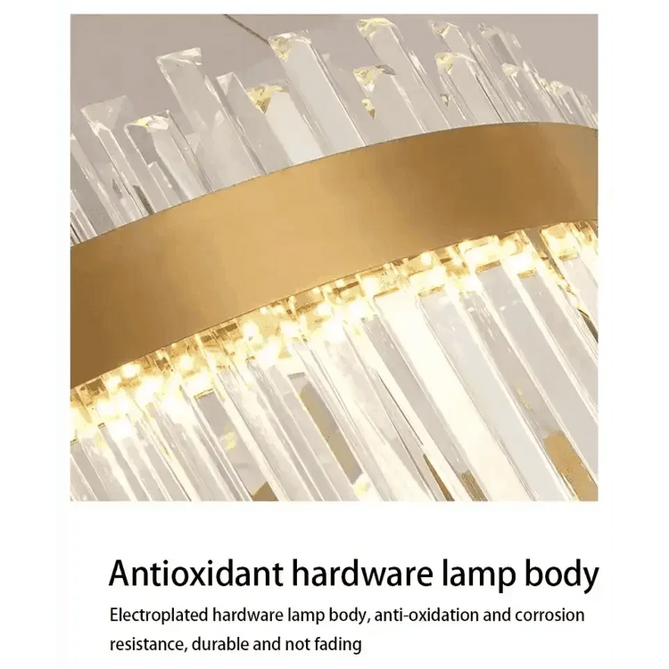 Gold Dia 80cm Crystal Ceiling Pendant Luxury Modest Crystal Chandelier Round Crystal Chandelier - GiFTiFY