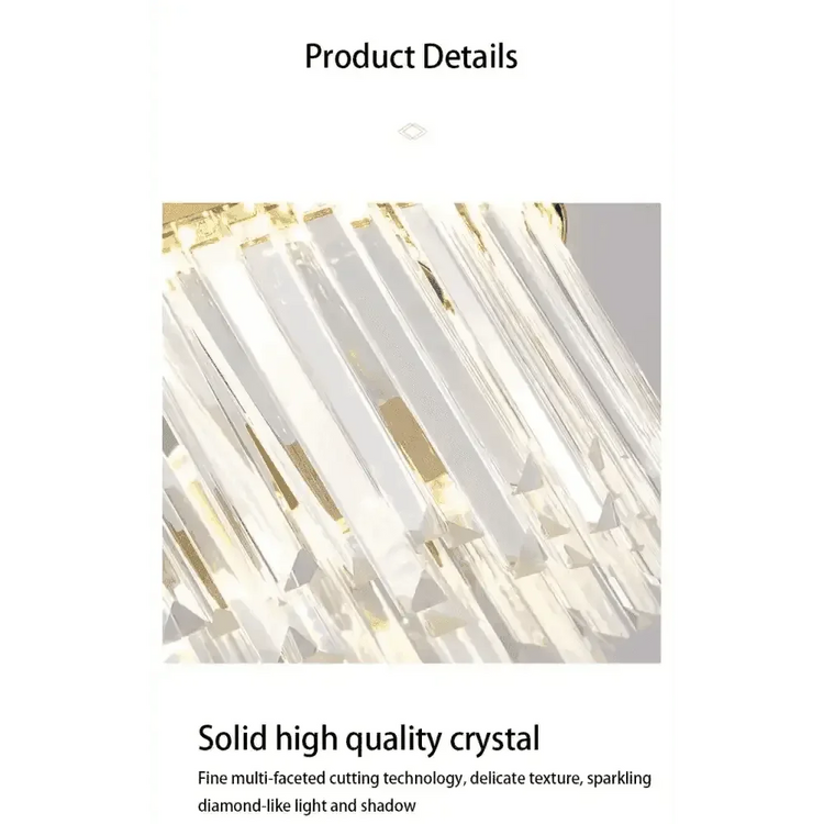 Gold Dia 80cm Crystal Ceiling Pendant Luxury Modest Crystal Chandelier Round Crystal Chandelier - GiFTiFY