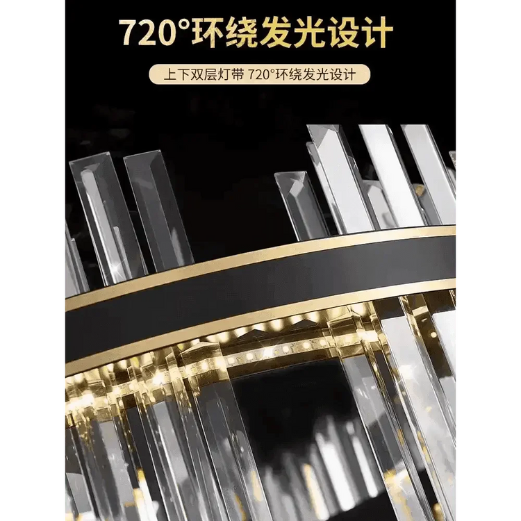 Gold Dia 80cm Crystal Ceiling Pendant Luxury Modest Crystal Chandelier Round Crystal Chandelier - GiFTiFY