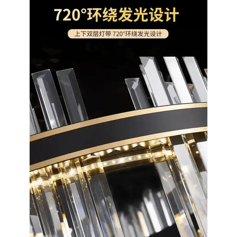Gold Dia 80cm Crystal Ceiling Pendant Luxury Modest Crystal Chandelier Round Crystal Chandelier - GiFiFY