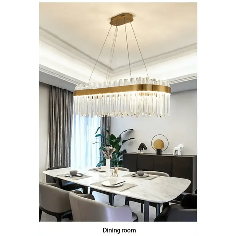 Gold Dia 80cm Crystal Ceiling Pendant Luxury Modest Crystal Chandelier Round Crystal Chandelier - GiFiFY