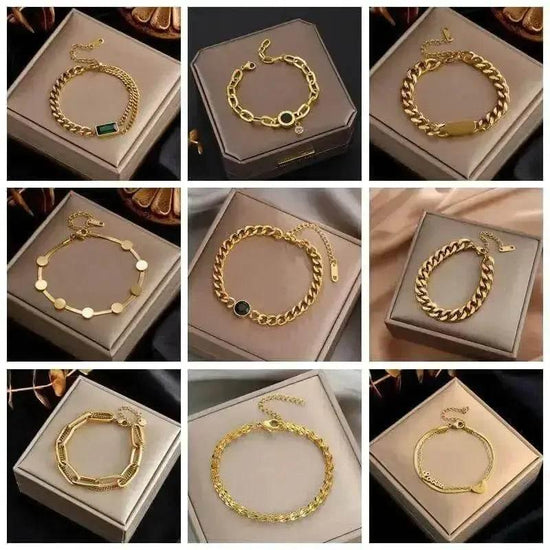 Gold Fashion Link Chain Bracelet Collection - GiFTiFY