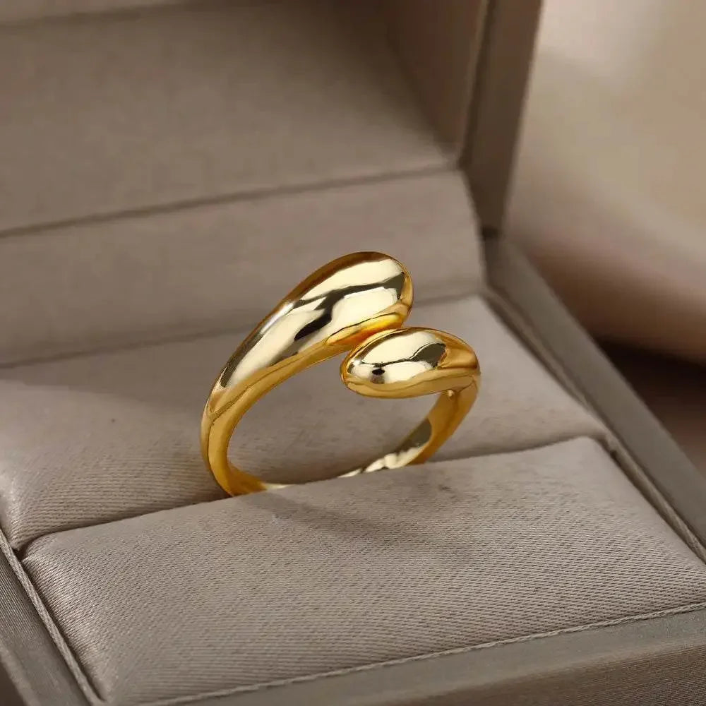Gold Geometric Stainless Steel Ring - GiFTiFY