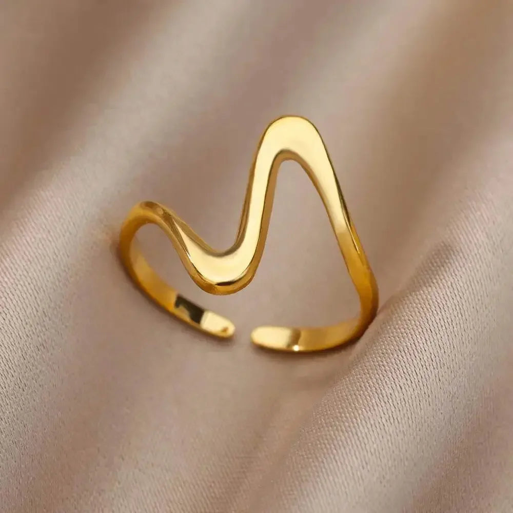 Gold Geometric Stainless Steel Ring - GiFTiFY