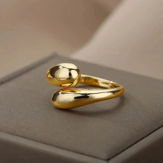Gold Geometric Stainless Steel Ring - GiFTiFY