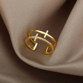 Gold Geometric Stainless Steel Ring - GiFTiFY