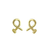 Gold Plated Crossed Nail Head Stud Earrings Pair - GiFTiFY