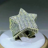 Gold Star Ring Crystal Micro-Inlaid Zircon - GiFTiFY