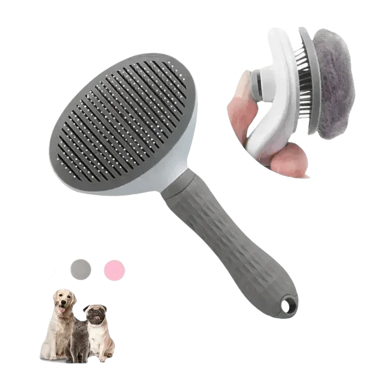 Gray and White Stainless Steel Dog Hair Brush Cat Comb - GiFTiFY