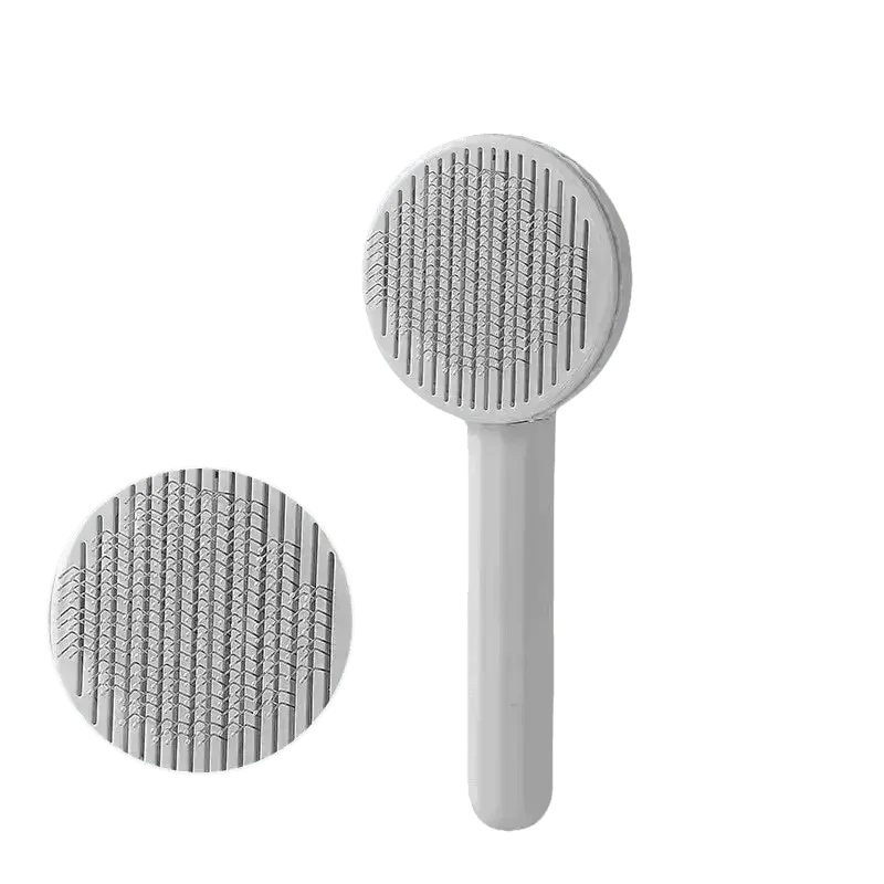 Gray and White Stainless Steel Dog Hair Brush Cat Comb Pet Hair Brush by Pet Tribe Store