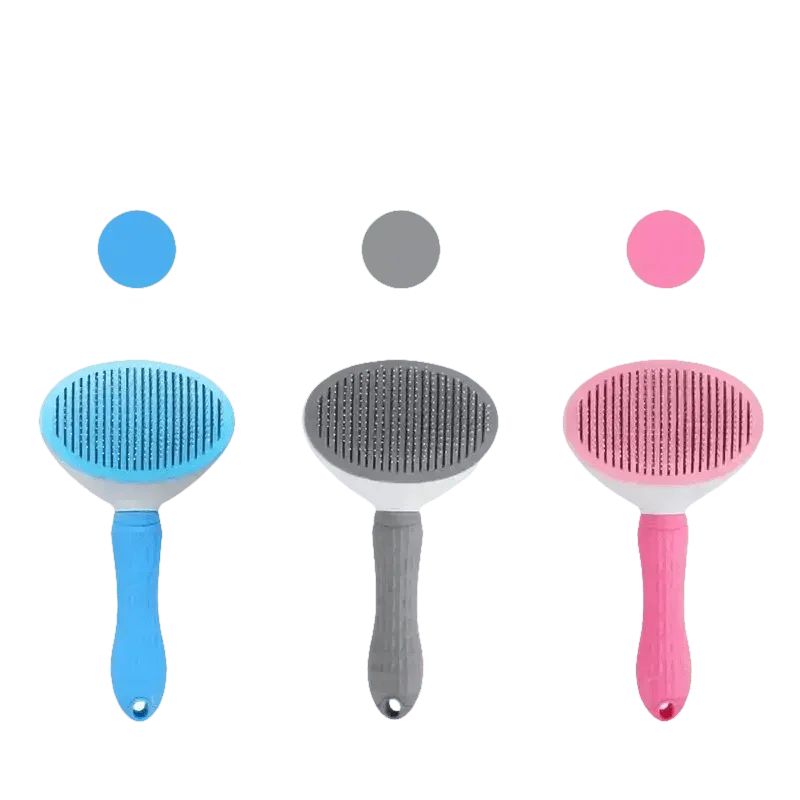 Gray and White Stainless Steel Dog Hair Brush Cat Comb Pet Hair Brush by Pet Tribe Store