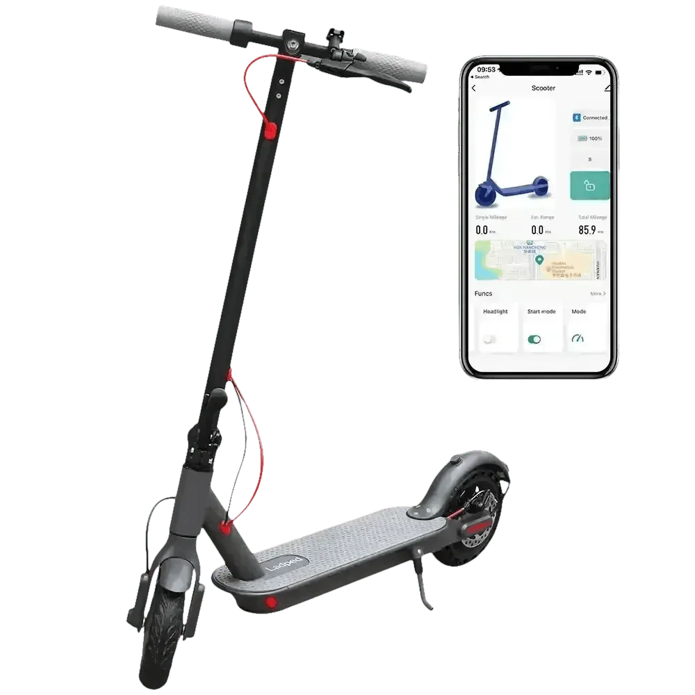 Gray Black Tuya Electric Scooter 350w E Scooter by AOVOPRO Official Store