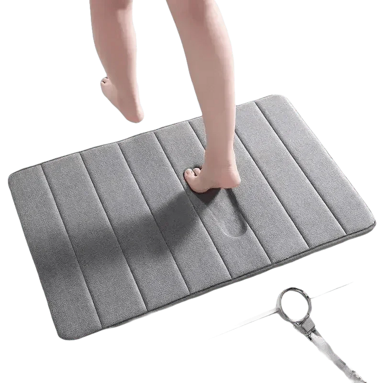 Gray Memory Foam Bath Mat Super Absorbent - GiFTiFY