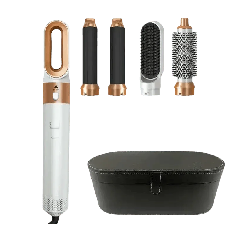 Gray and Pink Hair Dryer Hot Comb Rose Red Set - GiFTiFY