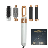 Gray and Pink Hair Dryer Hot Comb Rose Red Set - GiFTiFY