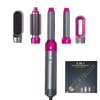 Gray and Pink Hair Dryer Hot Comb Rose Red Set - GiFTiFY