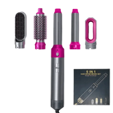 Gray and Pink Hair Dryer Hot Comb Rose Red Set - GiFTiFY