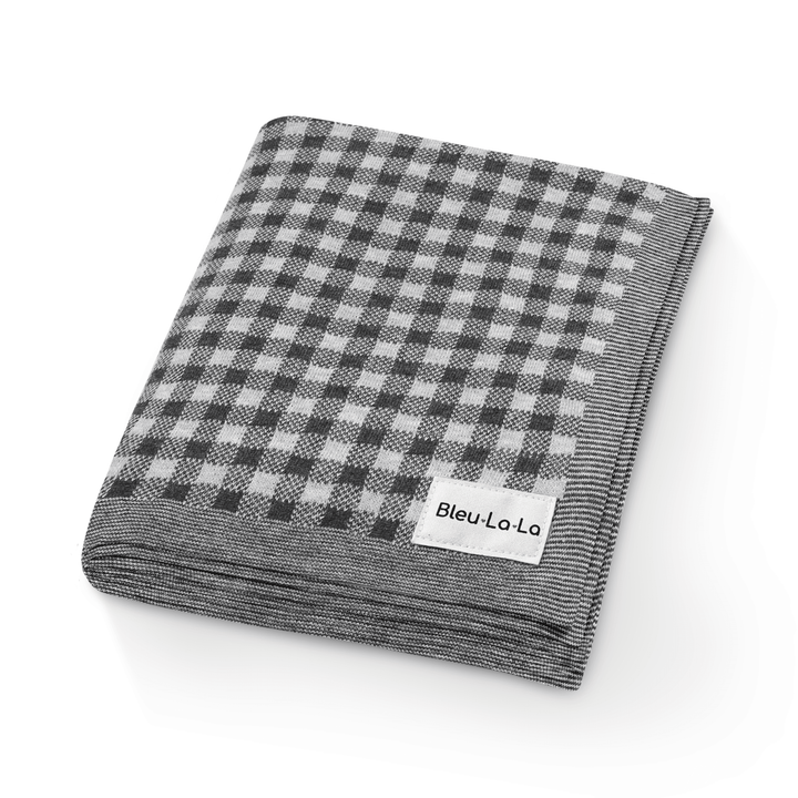 Checkered Knit Baby Blanket - GiFTiFY