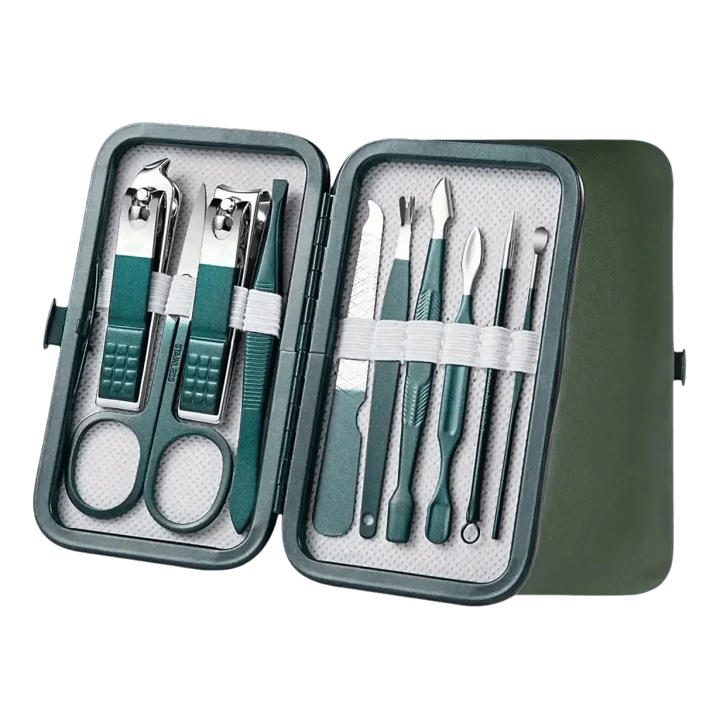 Green Case Stainless Steel Nail Clippers Set - GiFTiFY