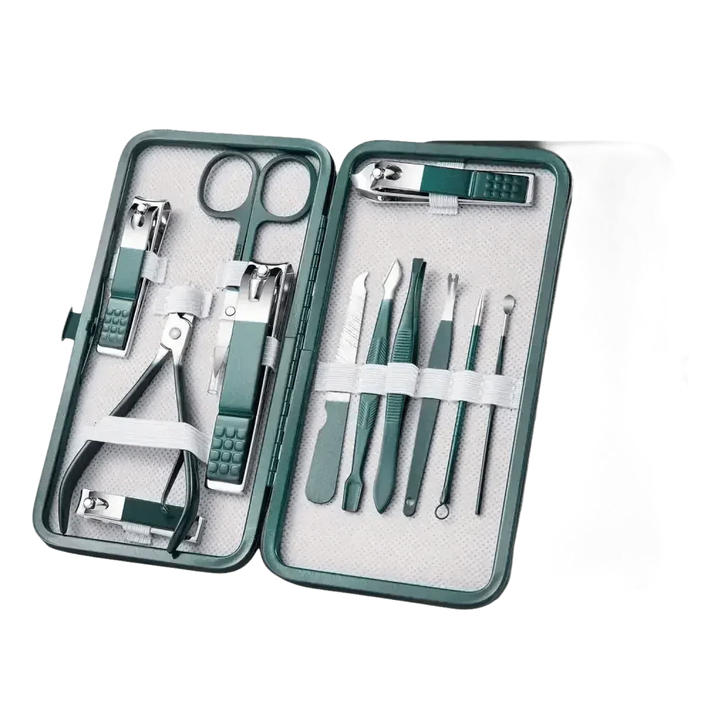 Green Case Stainless Steel Nail Clippers Set - GiFTiFY