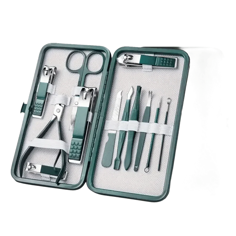 Green Case Stainless Steel Nail Clippers Set - GiFTiFY