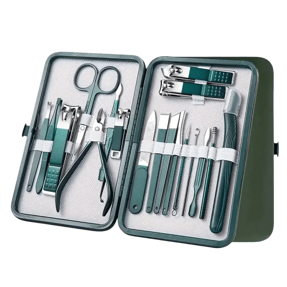 Green Case Stainless Steel Nail Clippers Set - GiFTiFY