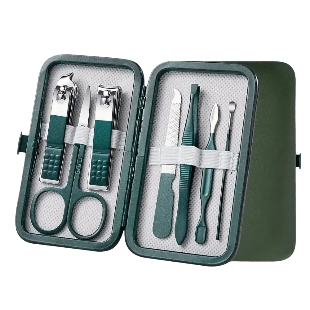 Green Case Stainless Steel Nail Clippers Set - GiFTiFY