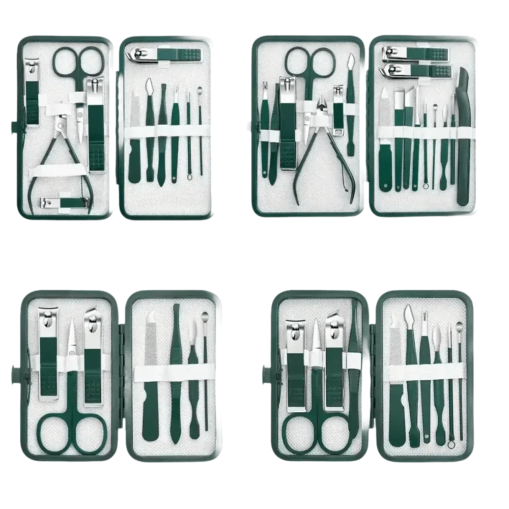 Green Case Stainless Steel Nail Clippers Set - GiFTiFY