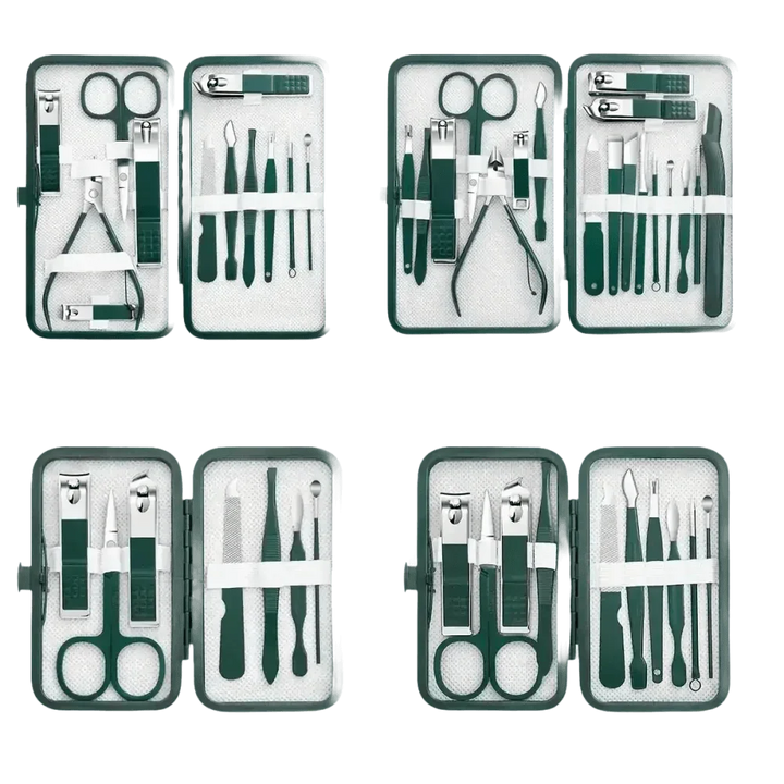Green Case Stainless Steel Nail Clippers Set - GiFTiFY