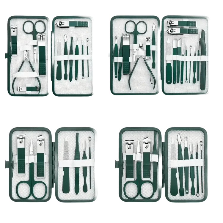 Green Case Stainless Steel Nail Clippers Set - GiFTiFY