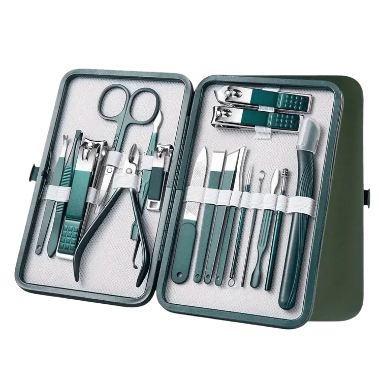 Green Case Stainless Steel Nail Clippers Set - GiFTiFY