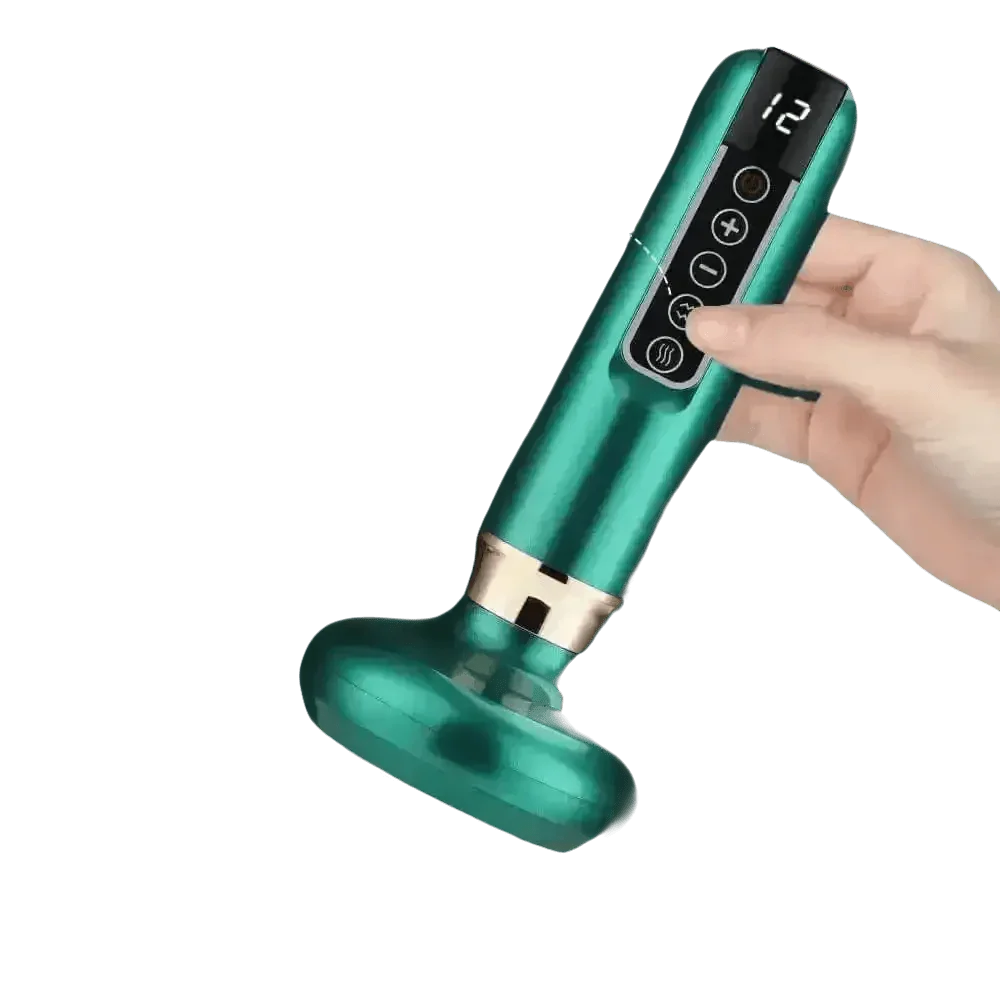 Green Electric Cupping Massager Vacuum Suction Electric Cupping Massager One-Key Pressure Relief - GiFTiFY