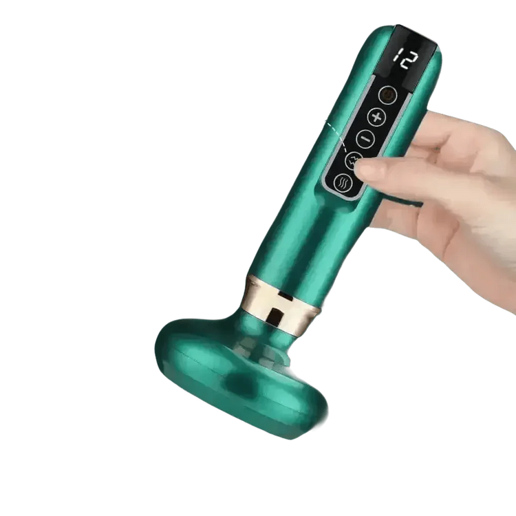 Green Electric Cupping Massager Vacuum Suction Electric Cupping Massager One-Key Pressure Relief - GiFTiFY