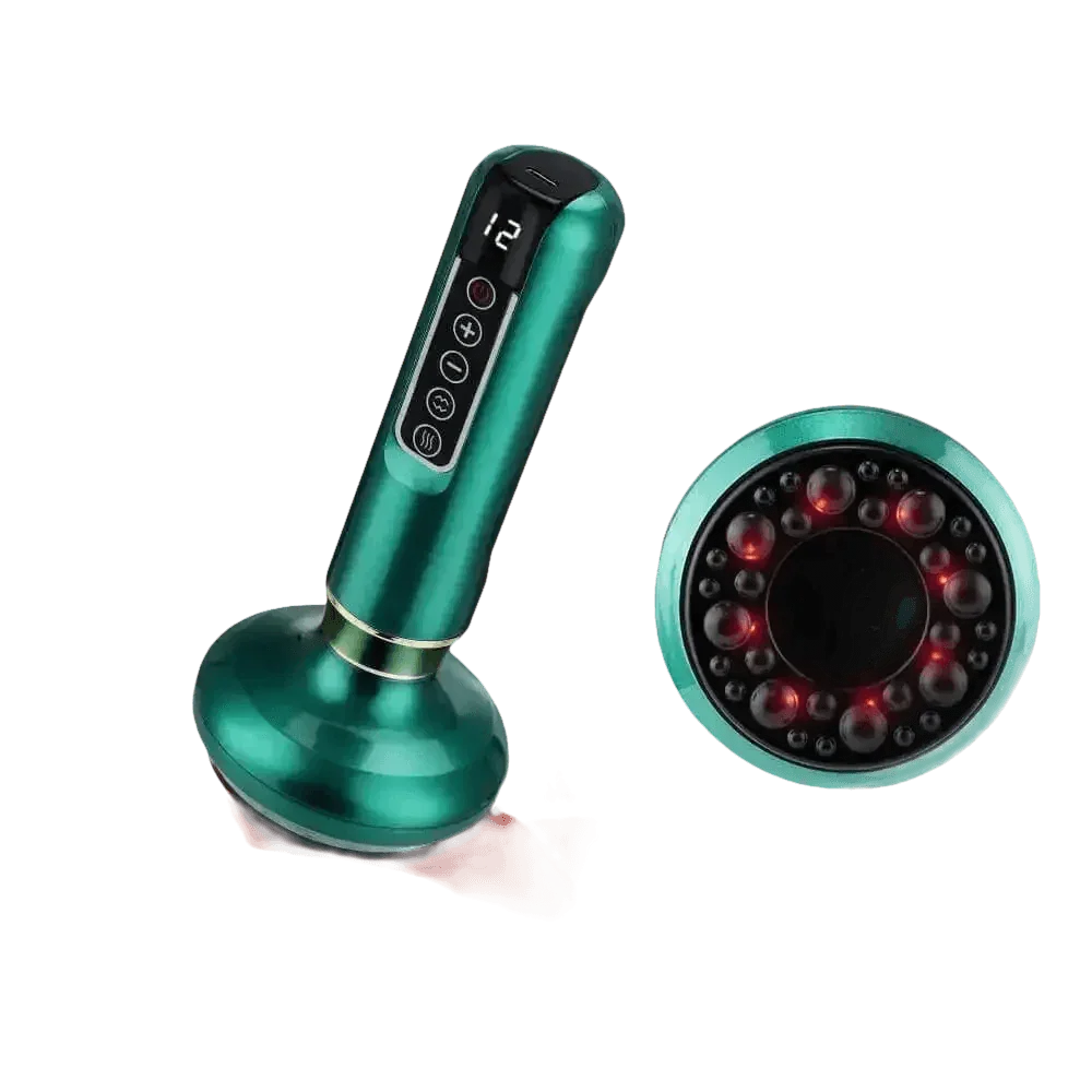 Green Electric Cupping Massager Vacuum Suction Electric Cupping Massager One-Key Pressure Relief - GiFTiFY