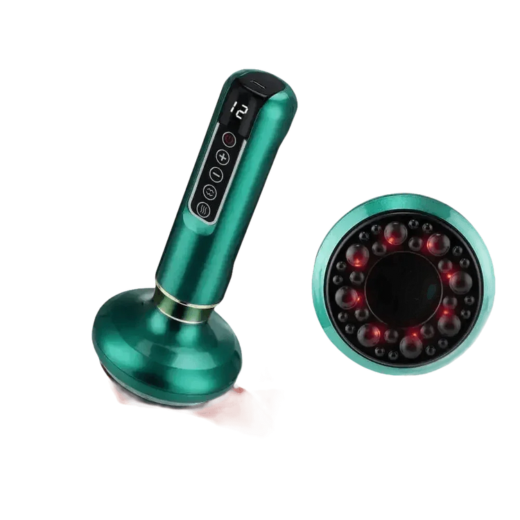 Green Electric Cupping Massager Vacuum Suction Electric Cupping Massager One-Key Pressure Relief - GiFTiFY