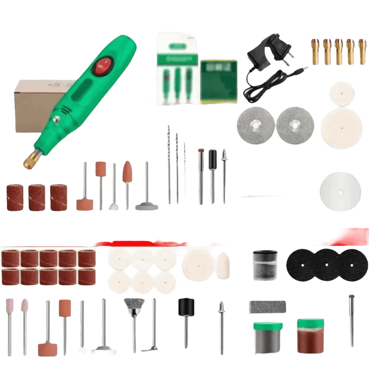 Green Electric Drill Grinder Engraver Pen with Accessories - GiFTiFY