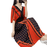 Green Printed Summer Long Maxi Dress - GiFTiFY